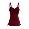Débardeur bandage pour femme, style corset vintage, colorblock, à l'avant - Rouge Vineux XXL | US 14