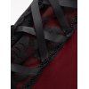 Débardeur bandage pour femme, style corset vintage, colorblock, à l'avant - Rouge Vineux XXL | US 14