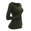 Gothic Women Outfit Crisscross V Neck Lace Up Top and Lace Up Buckle Pants Set - Vert profond S | US 4