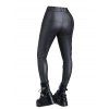 Gothic Women Outfit Crisscross V Neck Lace Up Top and Lace Up Buckle Pants Set - Vert profond S | US 4
