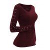 Gothic Women Outfit Crisscross V Neck Lace Up Top and Lace Up Buckle Pants Set - Rouge Vineux S | US 4
