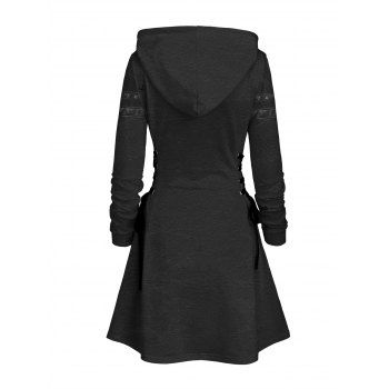 Gothic Hoodie Dress 3D Print Lace Up Drawstrings Mini Dress