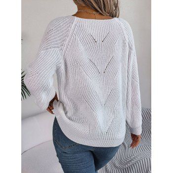 Solid Color Knitted Square Neck Sweater Mock Button Lantern Sleeve Top
