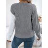 Pull à boutons fantaisie de couleur contrastée et haut à manches lanternes - Gris S | US 4