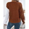 Pull à boutons fantaisie de couleur contrastée et haut à manches lanternes - café L | US 8