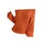 Pull à épaules dénudées de couleur unie, haut en tricot ajouré - Orange L | US 8