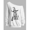 Sweat-shirt d'Halloween à imprimé chapeau de sorcier et lettres - multicolor XXL | US 14
