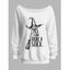 Sweat-shirt d'Halloween à imprimé chapeau de sorcier et lettres - multicolor XXL | US 14