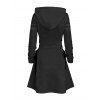 Robe à capuche gothique, imprimé 3D, mini-robe à lacets et cordons de serrage - Noir XXXXXL | US 20