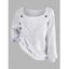 Pull en tricot de couleur unie à col carré et manches lanternes à faux boutons - Blanc S | US 4