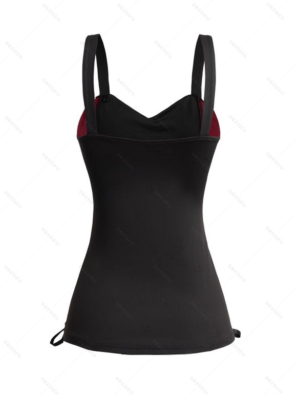 Women Outfit Bandage Women Corset Tank Top and Grommet Leggings Set - Noir S | US 4