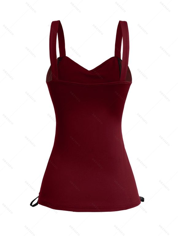 Women Outfit Bandage Women Corset Tank Top and Grommet Leggings Set - Rouge Vineux S | US 4