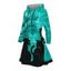 Robe à capuche d'Halloween avec imprimé branches d'arbre à chat et cordons de serrage - Émeraude XXXXXL | US 20