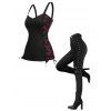 Women Outfit Bandage Women Corset Tank Top and Grommet Pants Set - Noir S | US 4