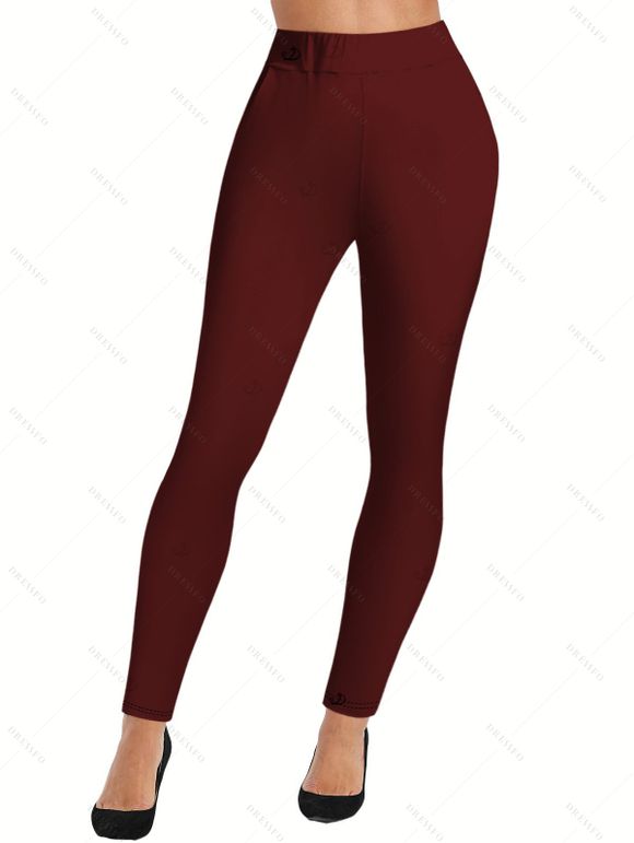 Women Outfit Geometric Print V Neck Long Sleeve Top and Leggings Set - Rouge Vineux S | US 4