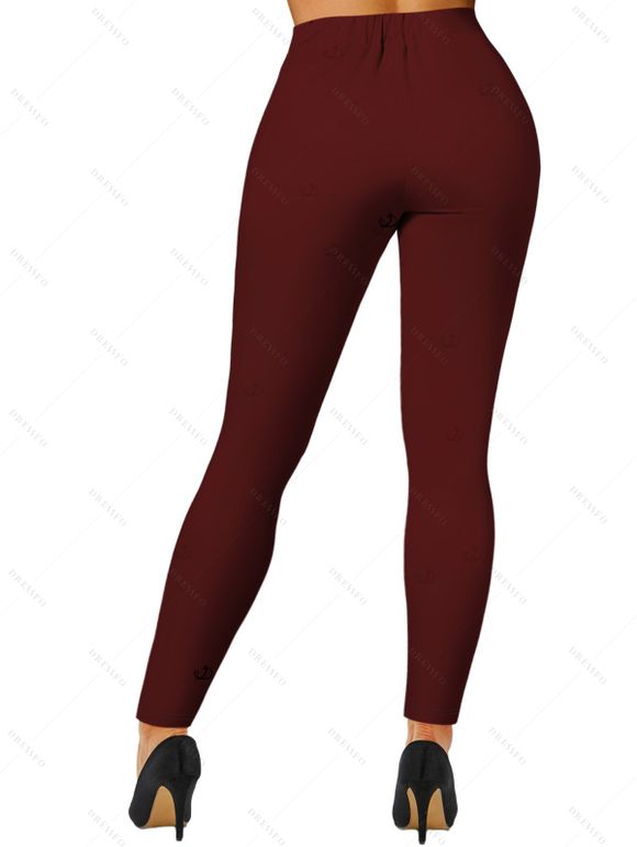 Women Outfit Geometric Print V Neck Long Sleeve Top and Leggings Set - Rouge Vineux S | US 4