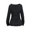 Gothic Women Outfit Lace Up Zip Square Neck Top and Grommet Pants Set - Noir S | US 4