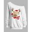 Sweat-shirt de Noël à imprimé lettre d'élan et col incliné - Rouge S | US 4
