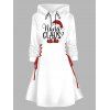 Robe à capuche de Noël à lacets et imprimé chapeau et lettres - Blanc S | US 4