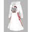 Robe à capuche de Noël à lacets et imprimé chapeau et lettres - Blanc S | US 4