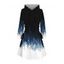 Robe à capuche de Noël à lacets et motif flocon de neige colorblock - Noir XXXXXL | US 20