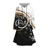 Robe à capuche de Noël à lacets et imprimé flocons de neige - Noir XXXXXL | US 20