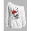 Sweat-shirt de Noël avec corne d'élan, crâne et chapeau, imprimé flocon de neige - Blanc S | US 4
