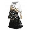 Robe à capuche de Noël à lacets et imprimé flocons de neige - Noir XXXXXL | US 20