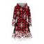 Robe à capuche de Noël à carreaux et imprimé flocons de neige - Rouge Vineux S | US 4