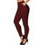 Leggings de couleur unie avec poches et pantalon long skinny taille haute - Rouge Vineux XXXXXL | US 20