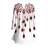 Women Outfit Geometric Print V Neck Long Sleeve Top and Pants Set - Rouge Vineux S | US 4