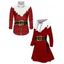 Christmas Couple Outfit Colorblock 3D Print Lace Up Hoodie Dress and Shirt Set - Rouge Vineux S | US 4