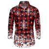 Christmas Couple Outfit Plaid Snowflake Print Lace Up Hoodie Dress and Shirt Set - Rouge foncé S | US 4