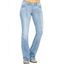 Jean Long Evasé Délavé Surpiqûres avec Poches en Denim à Braguette Zippée - Bleu profond 2XL