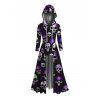 Sweat à capuche gothique d'Halloween avec imprimé tête de mort et cordon de serrage - Noir L | US 8-10