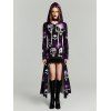 Sweat à capuche gothique d'Halloween avec imprimé tête de mort et cordon de serrage - Noir L | US 8-10