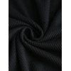 Haut à manches longues en tricot texturé de couleur unie Haut long à boutons factices - Noir L | US 8-10
