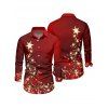 Christmas Couple Outfit Star Print Crossover Belt Dress and Long Sleeve Shirt Set - Rouge Vineux S | US 4