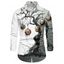 Chemise d'Halloween pour homme à imprimé branches de citrouilles et blocs de couleurs - Noir XL