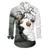 Chemise d'Halloween pour homme à imprimé branches de citrouilles et blocs de couleurs - Noir XL