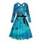 Robe imprimée nuit d'Halloween, robe croisée à manches longues et ceinture - Pers XXXXXL | US 20