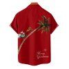 Christmas Couple Outfit Elk Santa Claus Tree Letter Print Dress and Shirt Set - Rouge Vineux S | US 4