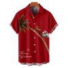 Christmas Couple Outfit Elk Santa Claus Tree Letter Print Dress and Shirt Set - Rouge Vineux S | US 4