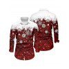 Christmas Couple Outfit Plaid Snowflake Print Crossover Belt Dress and Shirt Set - Rouge Vineux S | US 4
