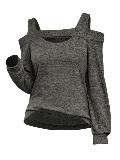 Haut décontracté à manches longues et épaules dénudées