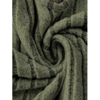 Textured Solid Color Dress V Neck Long Sleeve Mini Dress