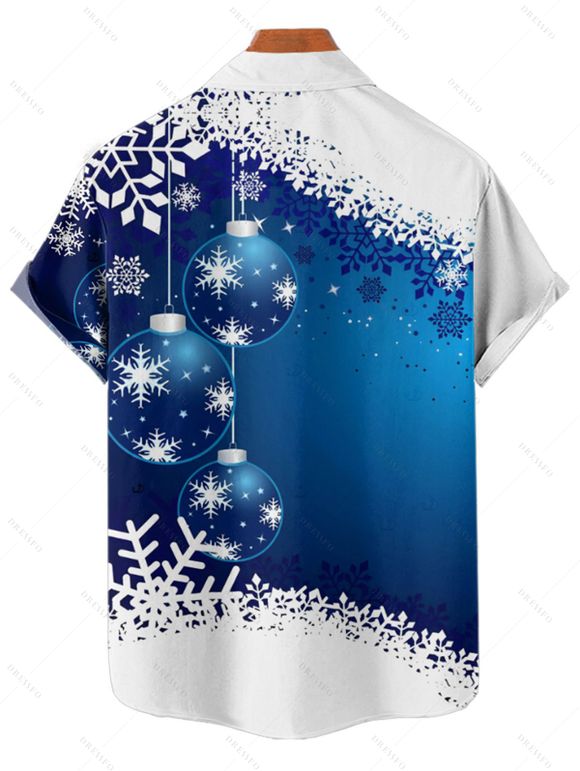 Christmas Couple Outfit Snowflake Bell Star Print Dress and Shirt Set - Bleu S | US 4