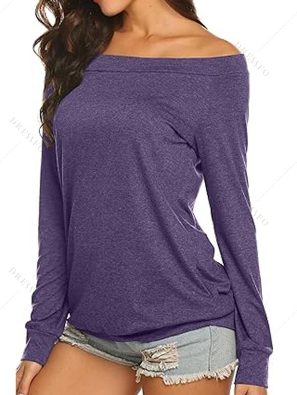 Haut décontracté chiné à manches longues et col incliné - Concorde S | US 4