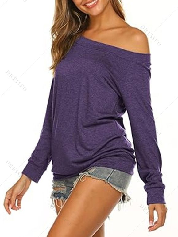 Haut décontracté chiné à manches longues et col incliné - Concorde S | US 4