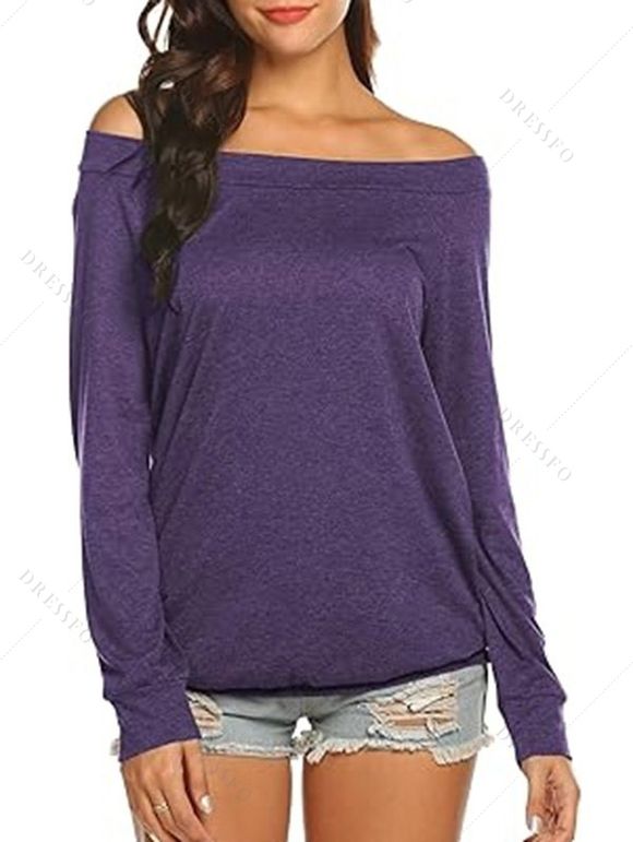 Haut décontracté chiné à manches longues et col incliné - Concorde S | US 4